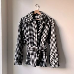 Rouje John coat, black & white gingham, size 38